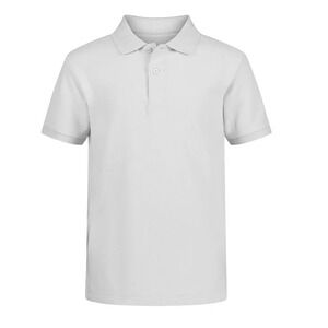 MSRP $28 Nautica Boys Uniform Short Sleeve Polo Shirt, White Size Large‎
